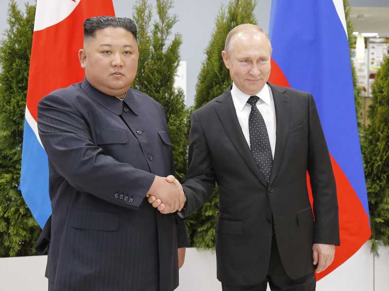 Kim Jong Un e Vladimir Putin (Ansa) <br />