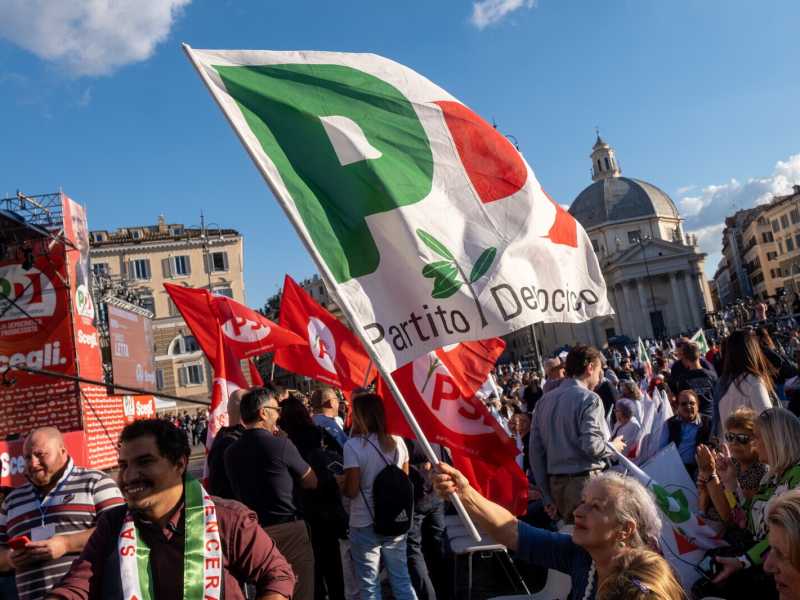 Elezioni chiusura della campagna elettorale del Partito Democratico in Piazza Del Popolo (LaPresse)<br />