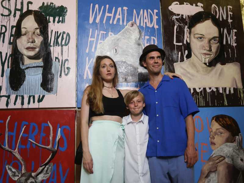 Fabia e Ryan Mendoza con il figlio (Ansa)<br />&nbsp;