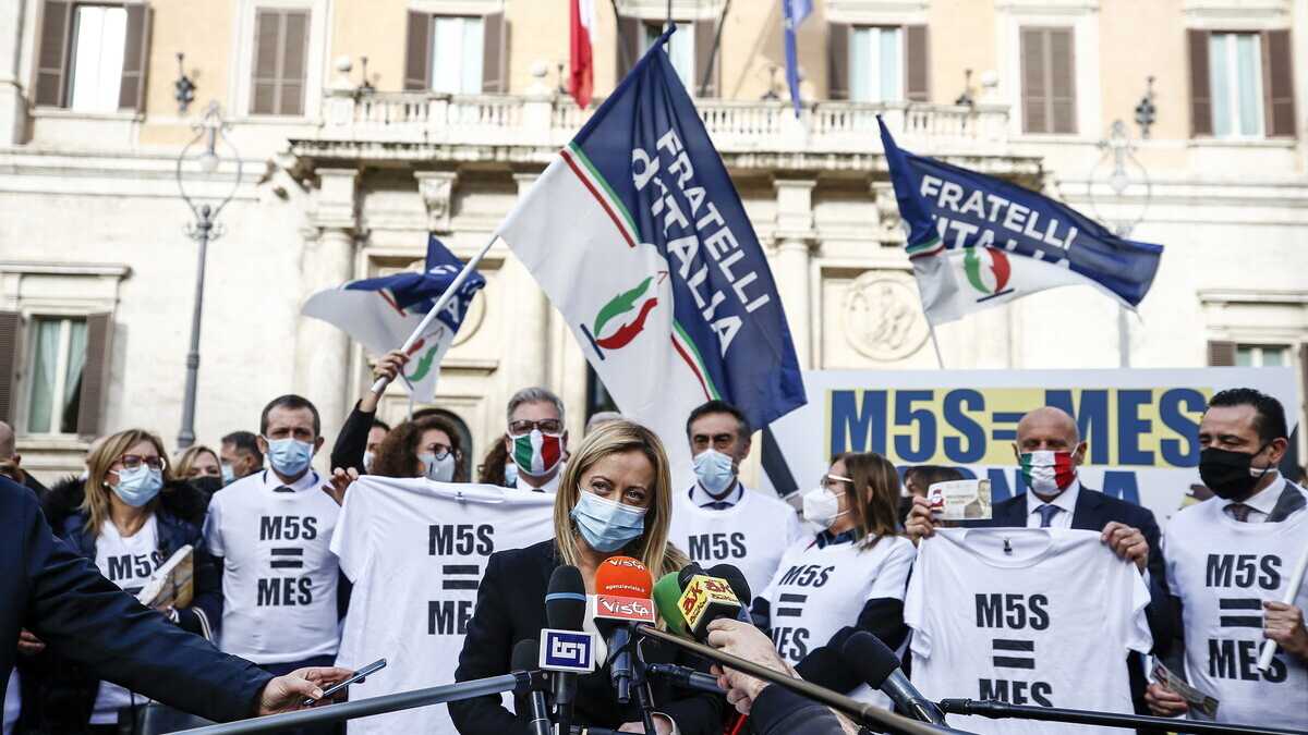 Immagine di Meloni nell’angolo del Mes