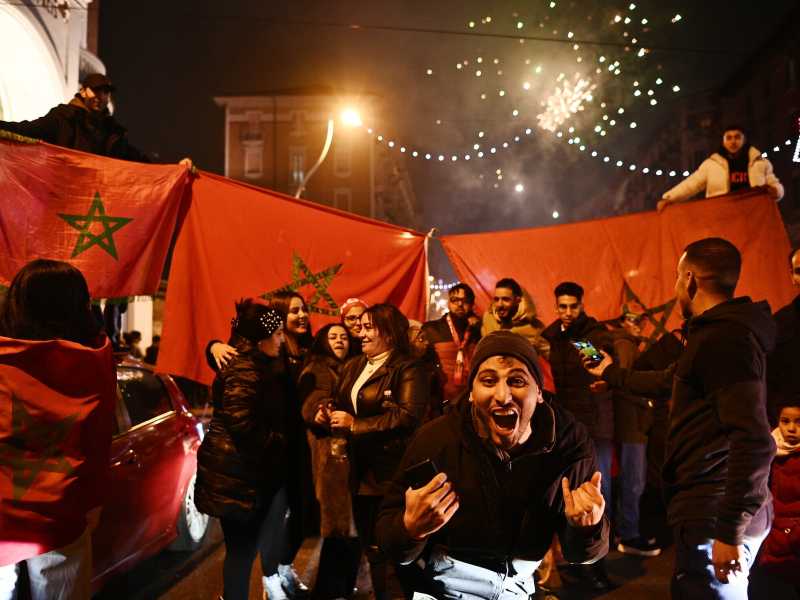 I festeggiamenti in Marocco (LaPresse)&nbsp;<br />