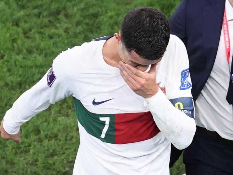 &nbsp;La reazione di Cristiano Ronaldo dopo l'uscita dal Mondiale (Ansa)
