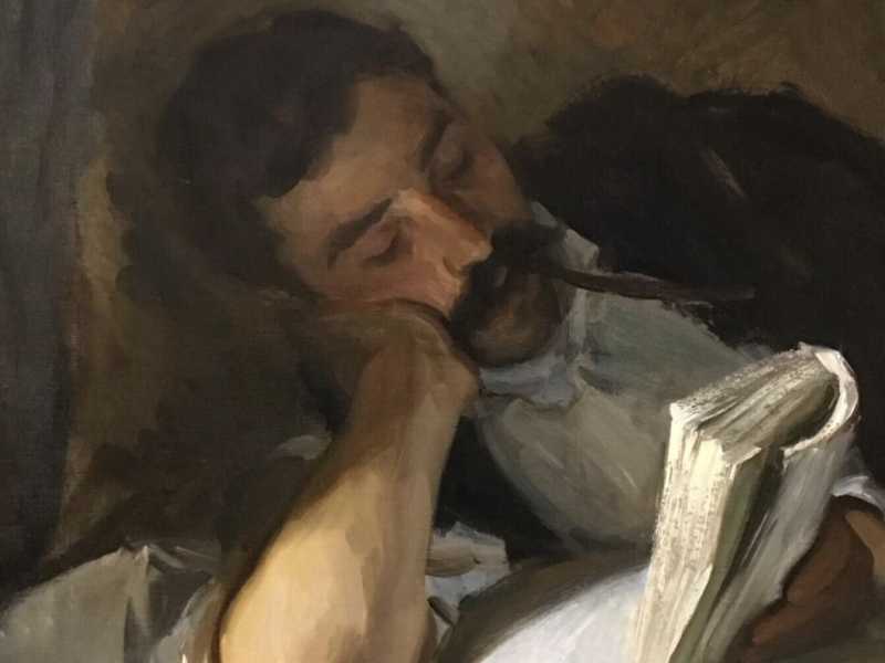 John Singer Sargent, "Man Reading" (Wikipedia) <br />