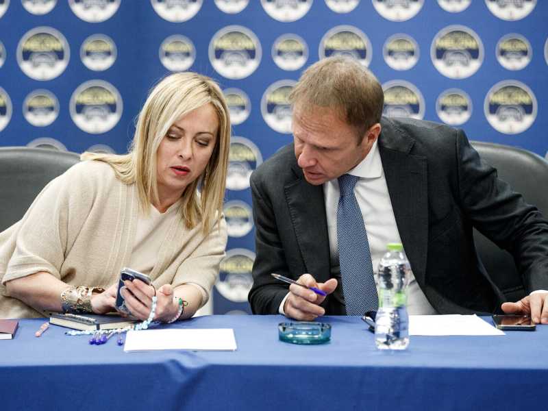 Giorgia Meloni e Francesco Lollobrigida (Ansa)