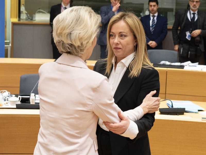 Giorgia Meloni al Consiglio europeo (Ansa)