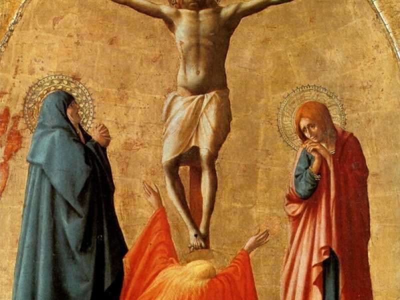 Un particolare della Crocifissione di Masaccio (Wikipedia)