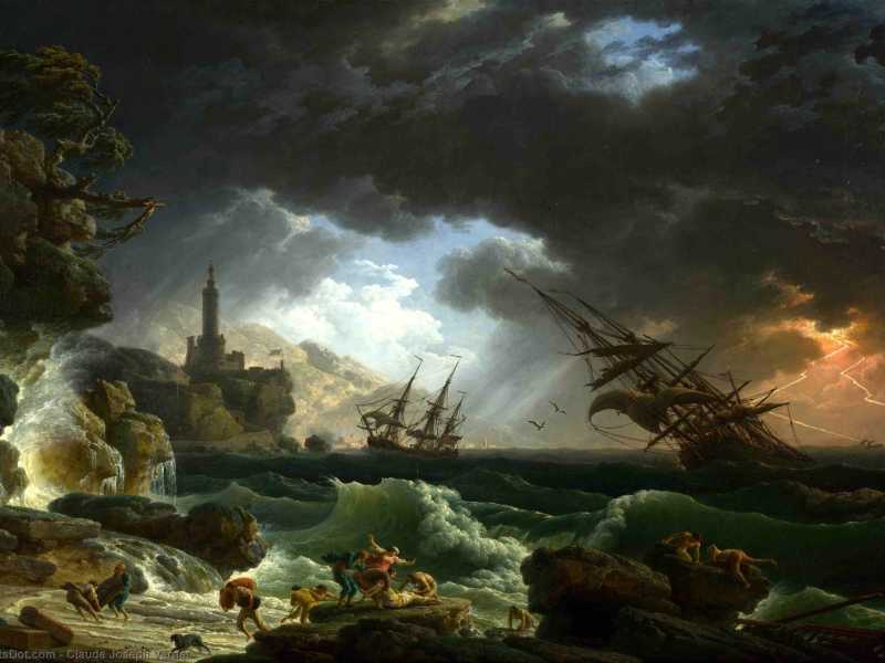 Claude Joseph Vernet, &ldquo;Naufragio nella tempesta&rdquo; del 1773&nbsp;<br />