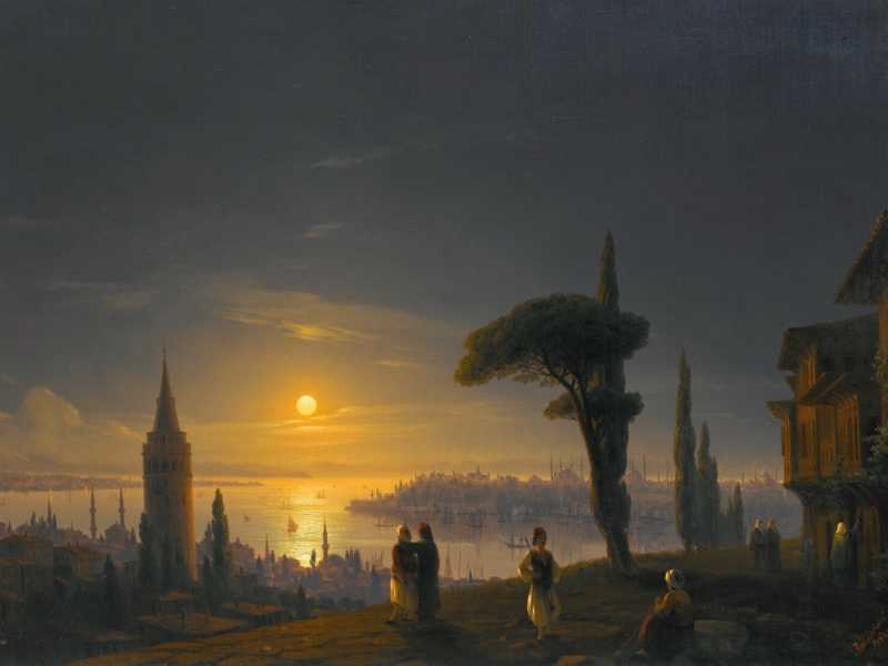 Ivan Ajvazovskij, &ldquo;La torre di Galata al chiaro di luna&rdquo;, 1845 (Wikipedia)&nbsp;<br />