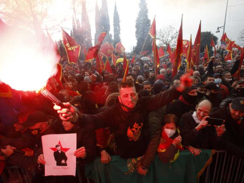 Proteste a Podgorica nel 2020  (LaPresse)&nbsp;<br />