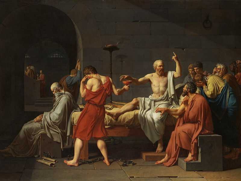Jacques-Louis David, &ldquo;La morte di Socrate&rdquo;, 1787 (Wikipedia)&nbsp;<br />