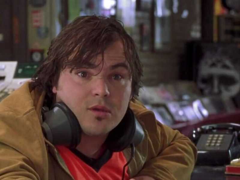 Jack Black in una scena di Alta fedelt&agrave; (High Fidelity), film del 2000 di Stephen Frears, tratto dall'omonimo romanzo di Nick Hornby&nbsp;<br />