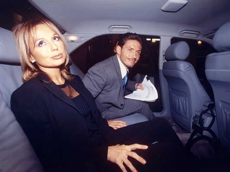 Marina e Pier Silvio Berlusconi in auto. Sono i due figli avuti dalla prima moglie, Carla Dall’Oglio (foto LaPresse) <br />