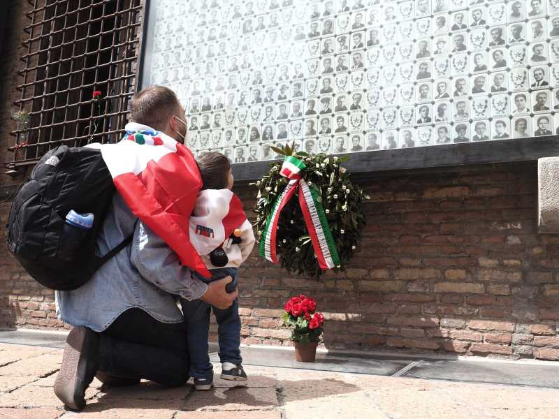 25 aprile - Festa della Liberazione, le celebrazioni a Bologna (LaPresse) <br />