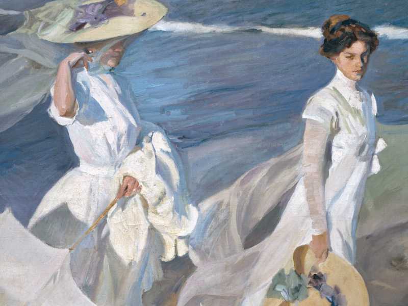 dettaglio di Paseo a orillas del mar (Passeggiata in riva al mare), di Joaquín Sorolla - 1909, Madrid, museo Sorolla