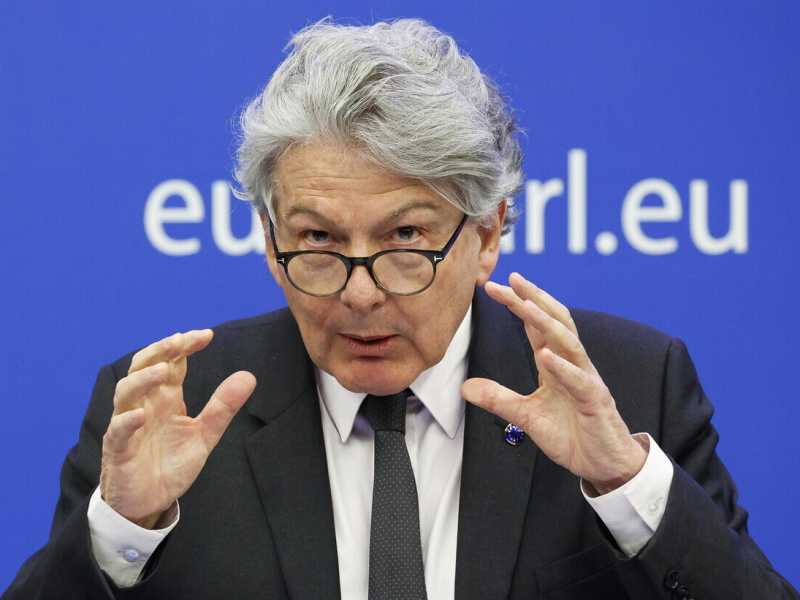 Il commissario Thierry Breton (Foto LaPresse)&nbsp;<br />