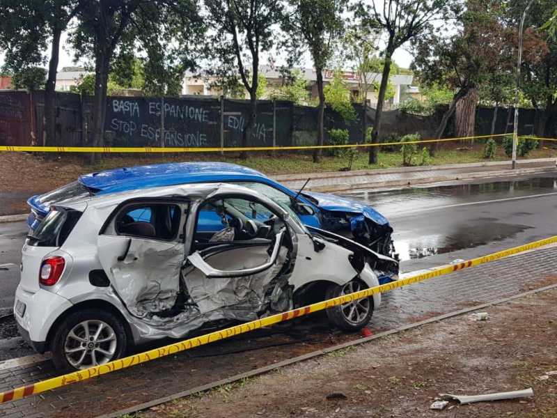 La scena dell'incidente a Casal Palocco (Ansa)&nbsp;<br />