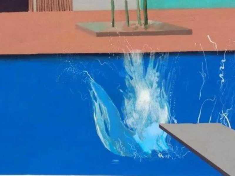 Particolare di “The Splash” di David Hockney, 1966 (Ansa) <br />
