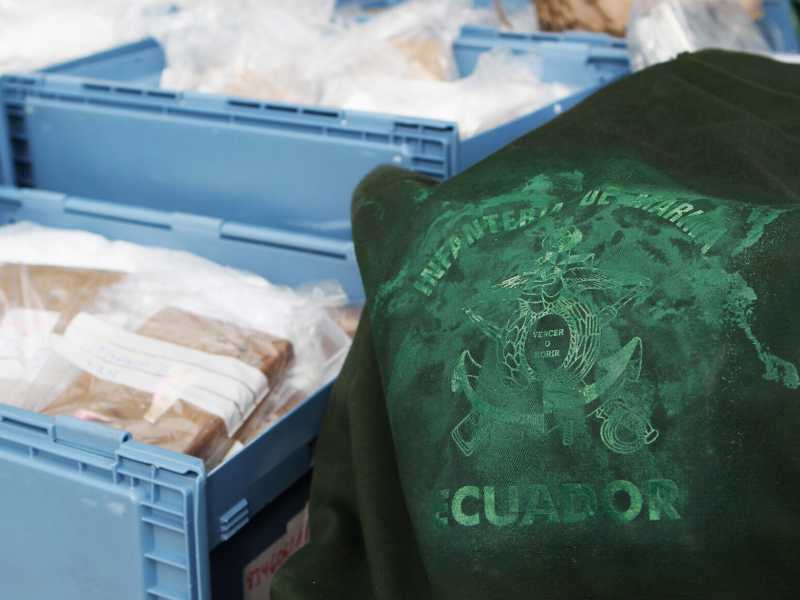Pacchi di cocaina provenienti dall'Ecuador, confiscati ad Amburgo (Foto di Joern Pollex/Getty Images)&nbsp;<br />