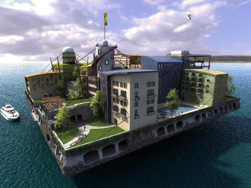 &nbsp;Rendering di isola artificiale del Sseasteading institute&nbsp;
