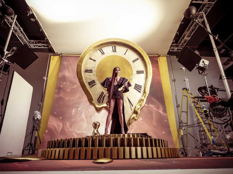 Dal backstage del Calendario Pirelli 2024 di Prince Gyasi, foto di Alessandro Scotti <br />