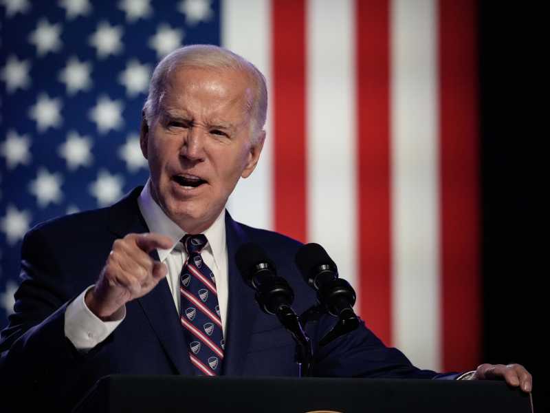 Il presidente Joe Biden a Blue Bell in Pennsylvania (foto Drew Angerer/Getty Images)&nbsp;<br />
