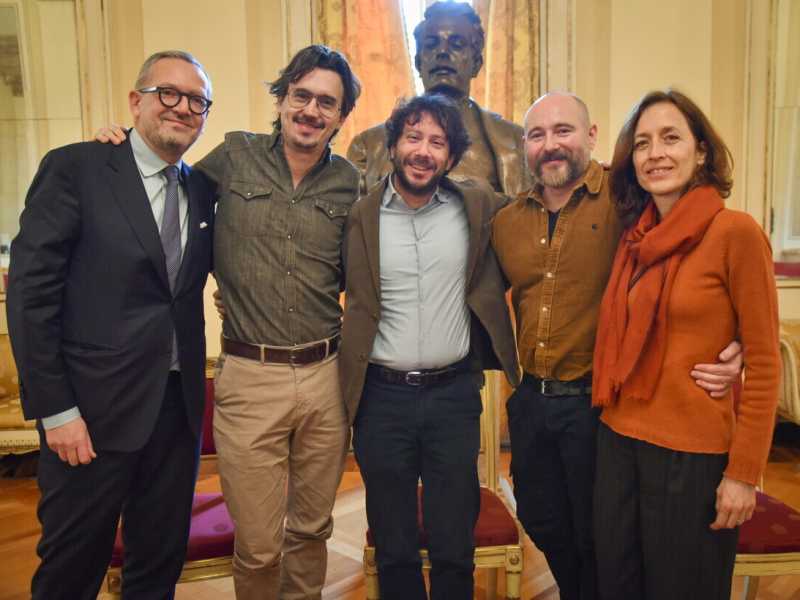 &nbsp;Damiano Michieletto Michele Gamba Paolo Fantin e Carla Teti alla conferenza stampa sulla nuova produzione dell'opera Med&eacute;e al Teatro alla Scala