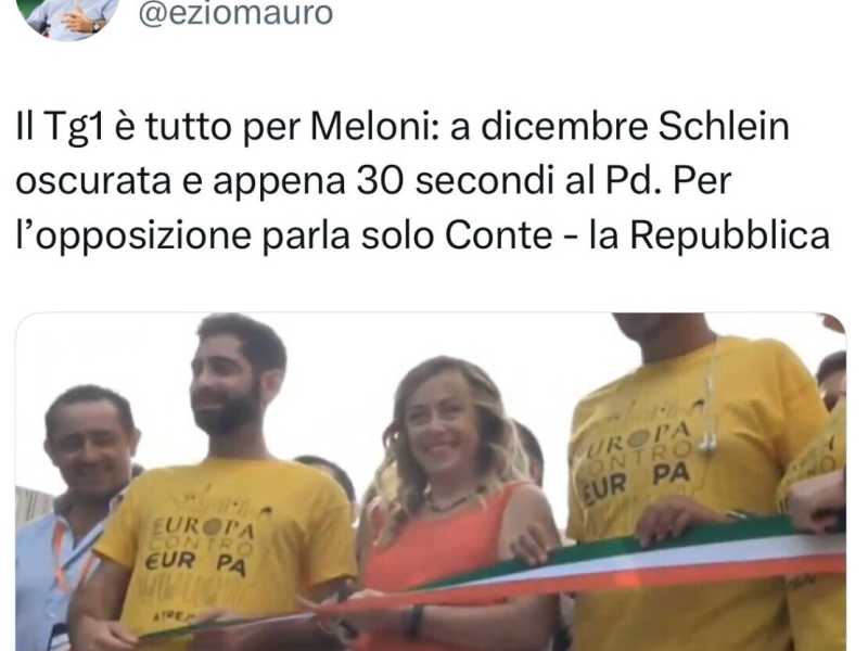Secondo Repubblica il Tg1 non dà spazio al Pd. Non è così