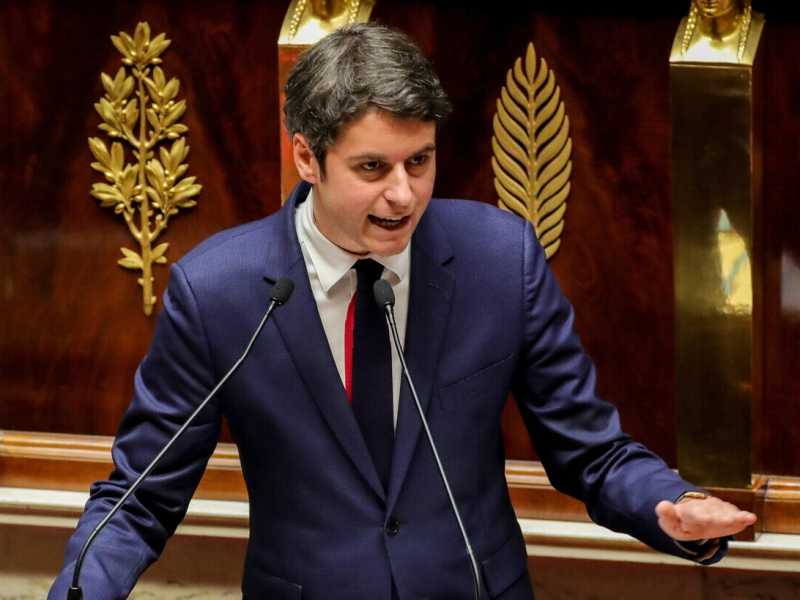 &nbsp;Gabriel Attal davanti all'Assemblea Nazionale - foto Ansa