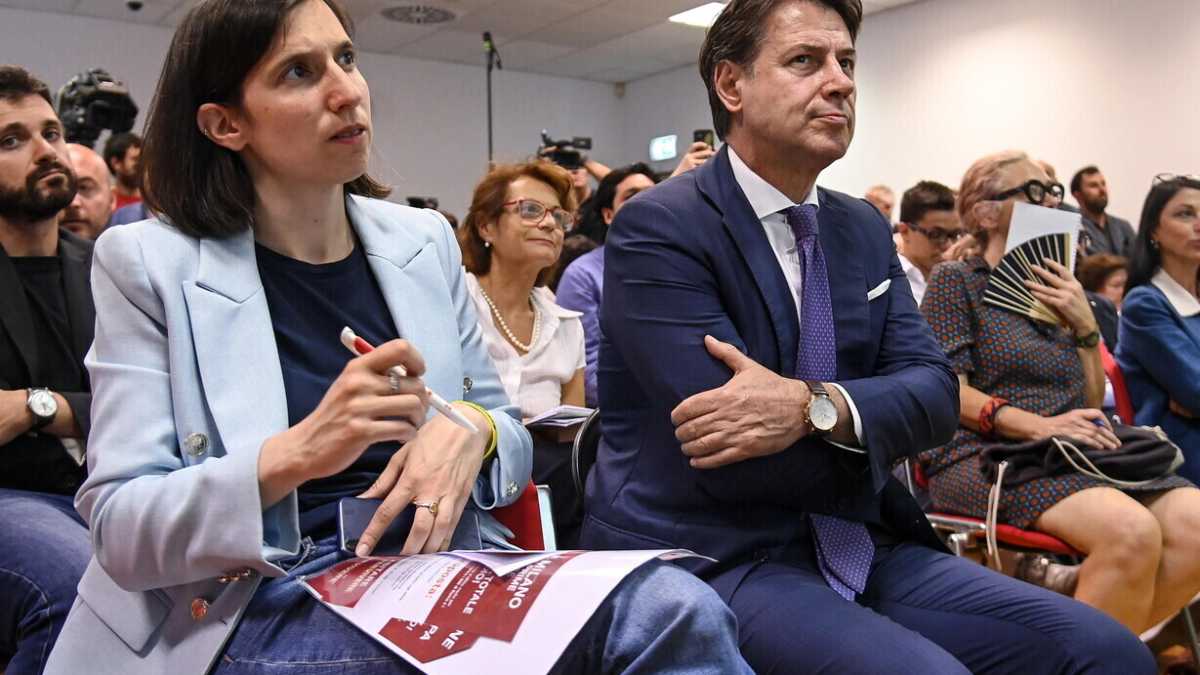 Elly Schelin e Giuseppe Conte (Ansa)