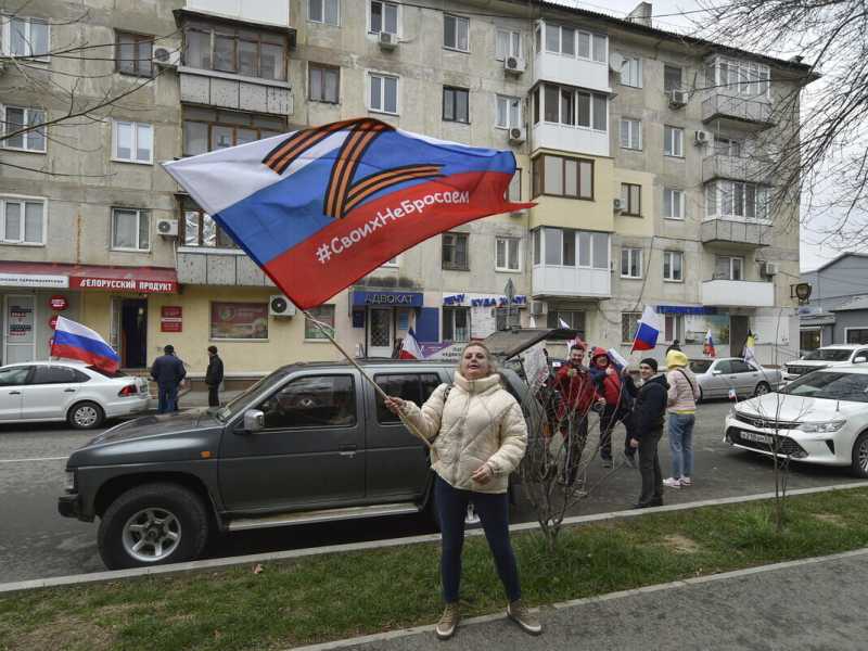 Il nono anniversario dell'annessione della Crimea. Foto EPA/STRINGER&nbsp;<br />