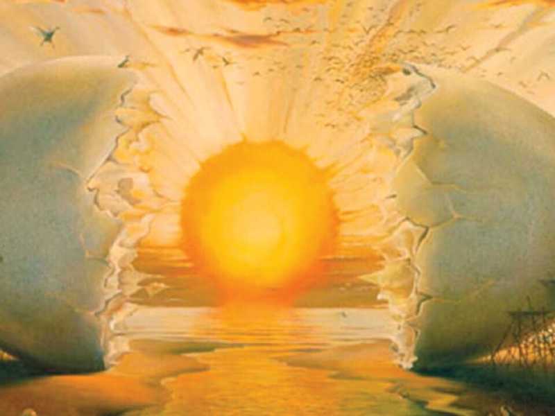 Dettaglio di "L'Aurora", dipinto di Salvador Dal&igrave;