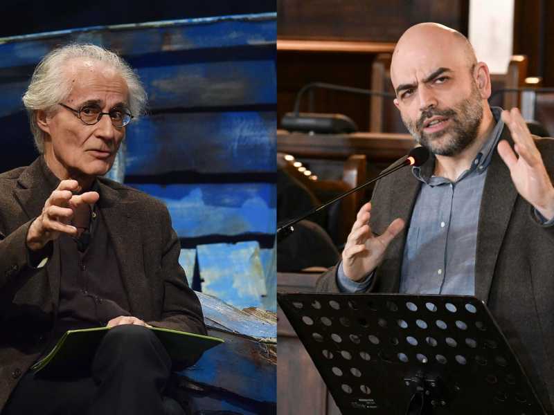 Luciano Canfora e Roberto Saviano - foto Ansa