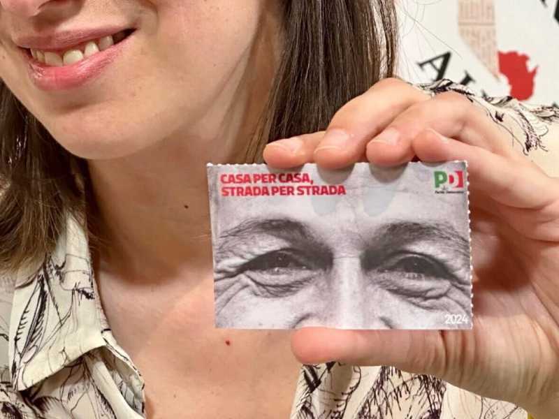 &nbsp;La nuova tessera del Pd con gli occhi di Enrico Berlinguer - foto dal profilo Instagram di Elly Schlein