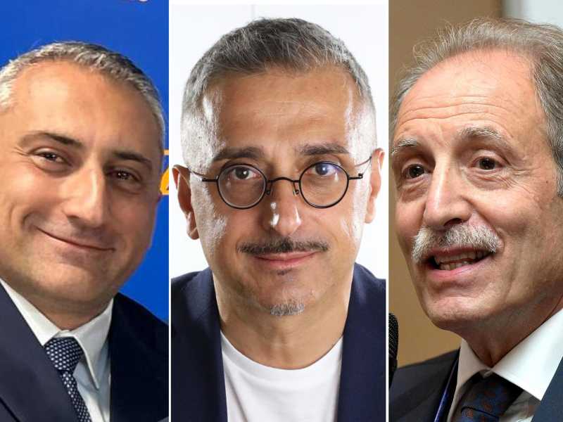 Da sinistra: Piero Marrese, Eustachio Follia e Vito Bardi (ANSA)&nbsp;<br />