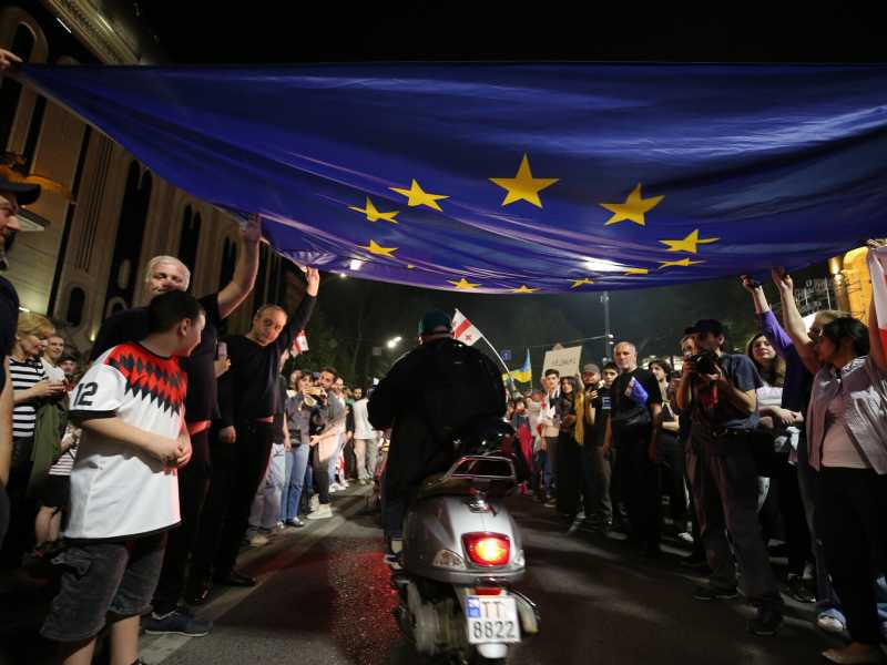 &nbsp;Le proteste in Georgia per entrare in Ue - foto via Getty Images