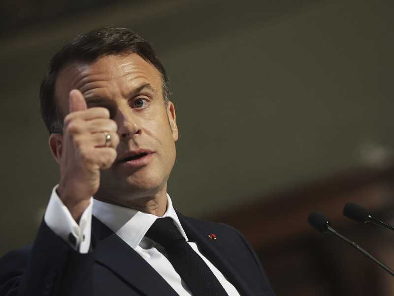 Il presidente francese Emmanuel Macron, in carica all&rsquo;Eliseo dal maggio 2017 (foto LaPresse)&nbsp;<br />