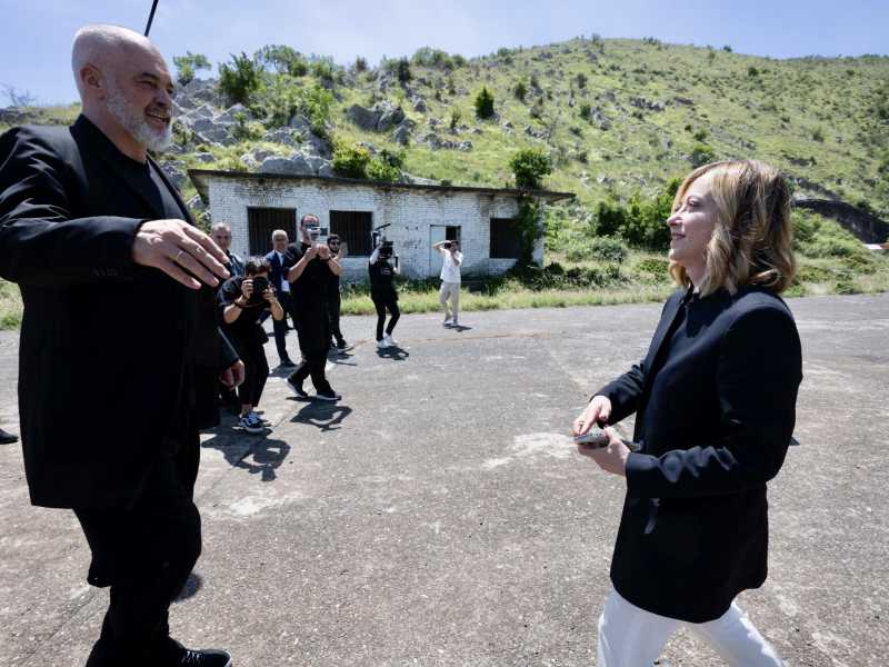 &nbsp;Giorgia Meloni ed Edi Rama - foto LaPresse
