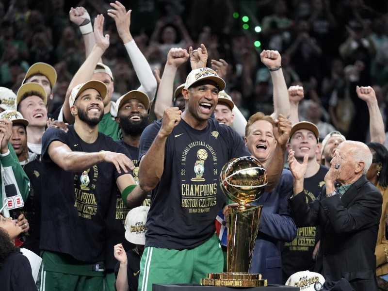 I Boston Celtics hanno vinto le Finals della Nba (foto Ap, via LaPresse)&nbsp;<br />
