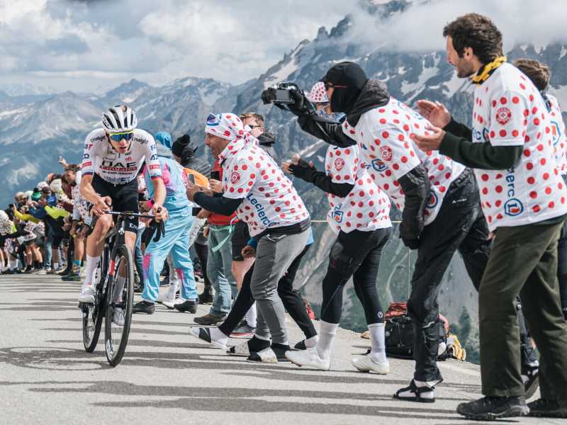 Tadej Pogacar sul Col du Galibier nel corso della 4a tappa del Tour de France 2024 (foto ASO/Charly Lopez)<br />&nbsp;<br />