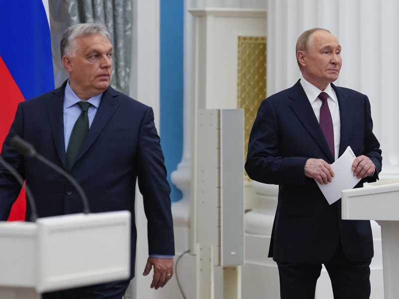 Russia, Vladimir Putin riceve Viktor Orban a Mosca il 5 luglio 2024 (LaPresse)&nbsp;<br />