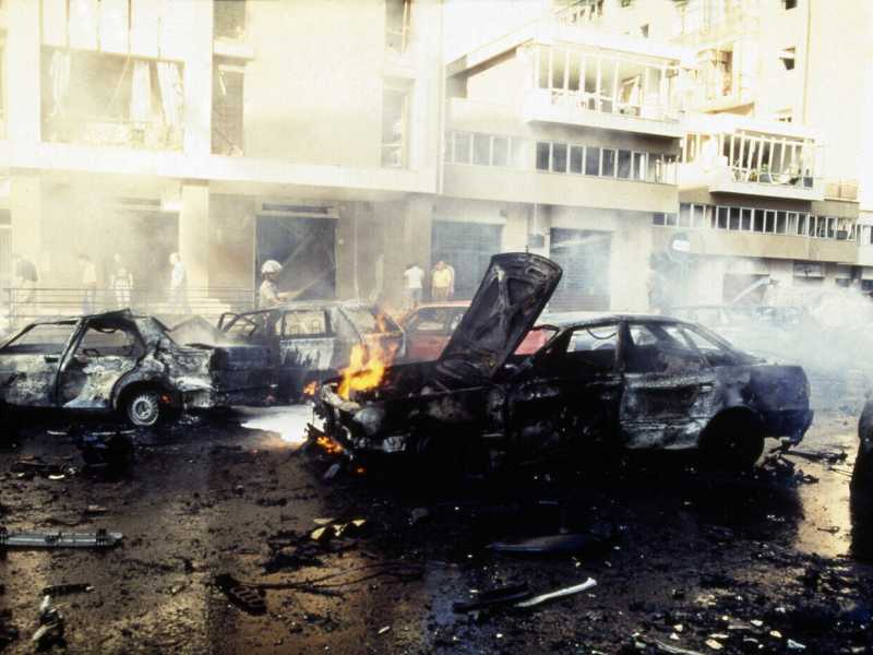 Palermo 19-07-1992, strage di via D'Amelio in cui perse la vita il giudice Borsellino (©lapresse archivio storico) <br />