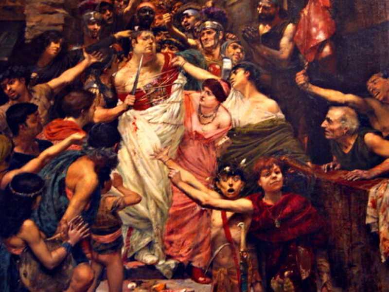 Georges-Antoine Rochegrosse, &ldquo;Vitellio trascinato per le strade di Roma dal popolo&rdquo;, 1883 (Wikipedia)&nbsp;<br />