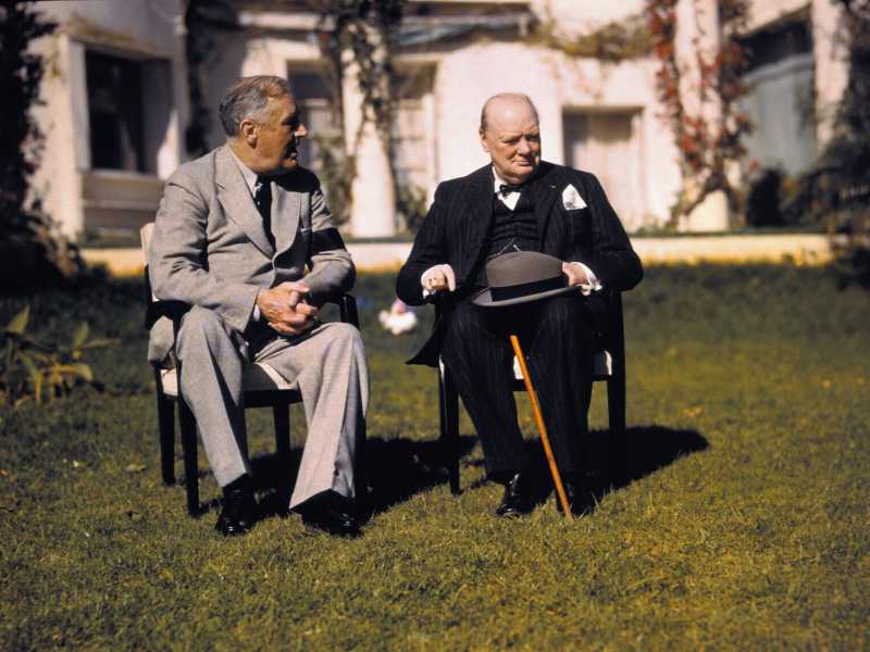 &nbsp;Roosevelt e Churchill - foto via Getty Images