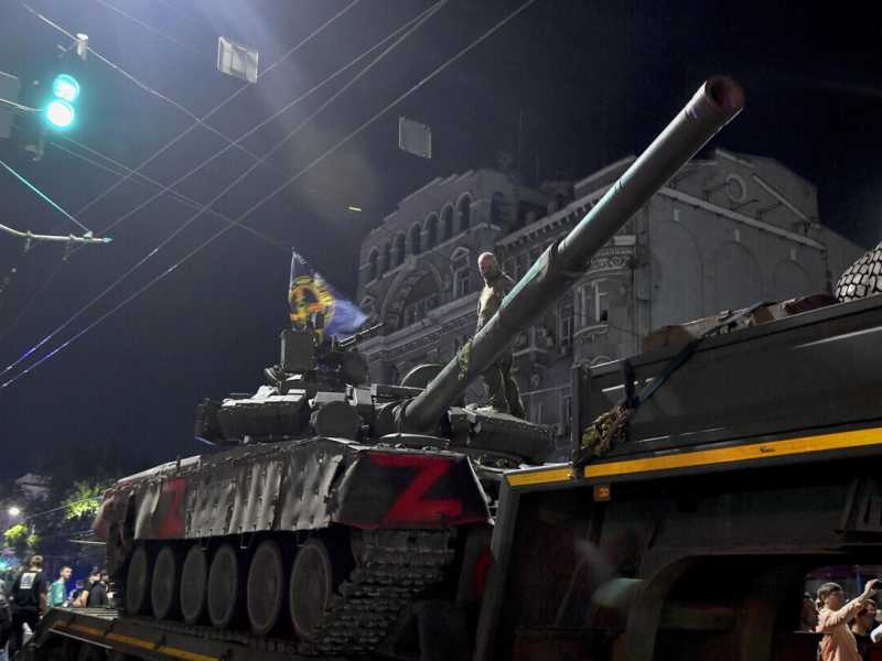 Un carro armato della Wagner (foto Ansa)