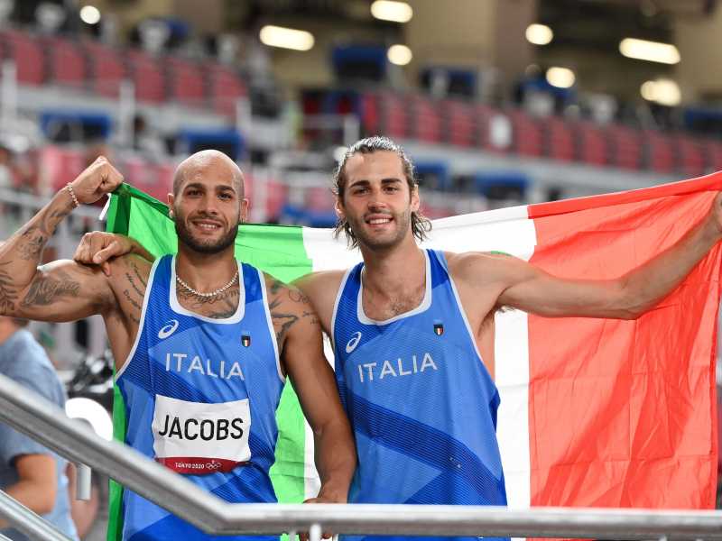Tokyo 2020, le medaglie d'oro nell'atletica per l'Italia con Jacobs nei 100 metri e Tamberi nel salto in alto (LaPresse)&nbsp;<br />