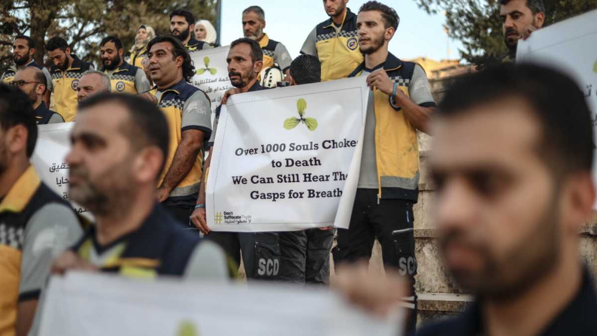 Immagine di Undici anni dall'attacco chimico a Ghouta, in Siria. Morirono 1.400 persone e Assad è ancora impunito