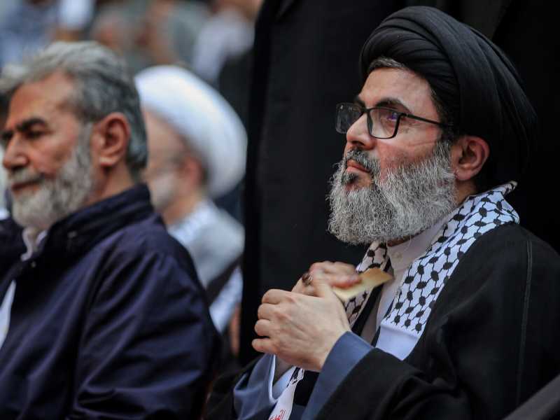 17 maggio 2021, Safi Al Din partecipa a un raduno organizzato nella periferia sud di Beirut (Foto di Marwan Naamani/picture alliance via Getty Images)&nbsp;<br />