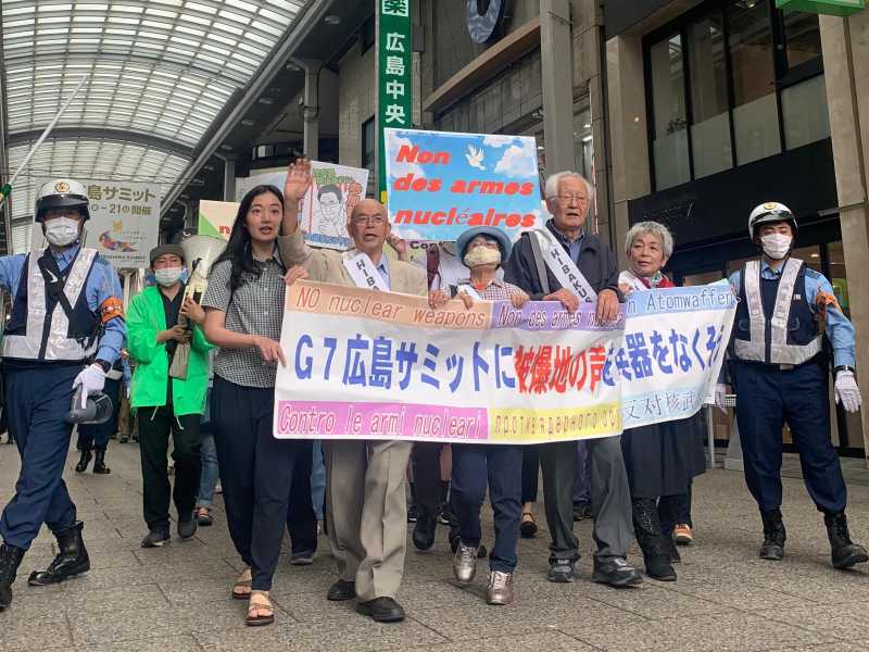 &nbsp;Gli&nbsp;hibakusha al G7 di Hiroshima del 2023 (foto di Giulia Pompili)