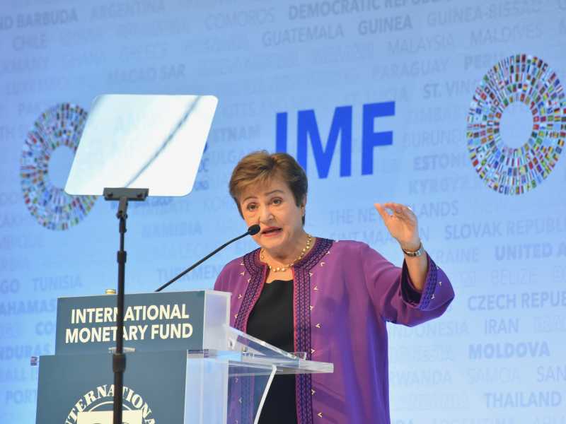 La direttrice generale del Fondo monetario internazionale Kristalina Georgieva (Foto di Sha Hanting via Getty Images) <br />