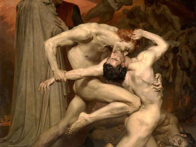 Dante e Virgilio, William-Adolphe Bouguereau, 1850)<br />